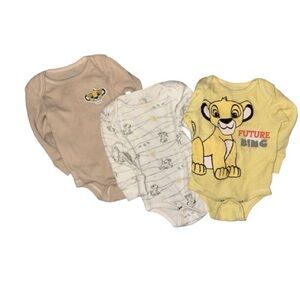 Disney Simba Baby Bodysuit Trio - Beige, Cream, Yellow